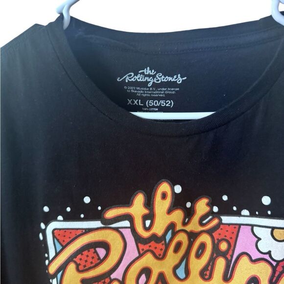 Men’s The Rolling Stones Tongue Out Hot Lips Black T-Shirt Size XXL - Picture 2 of 9